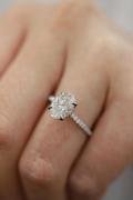 Oval Diamond Engagement Ring with Hidden Halo